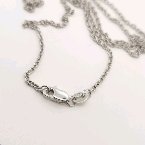 14k White Gold Chain Necklace 18" B - Picture 5 of 6